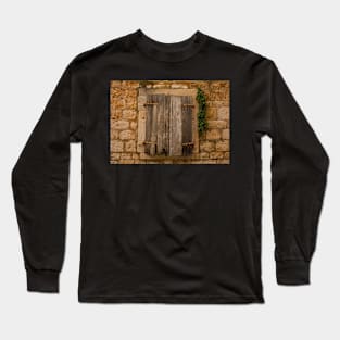 Window in Milna, Brac Island, Croatia Long Sleeve T-Shirt